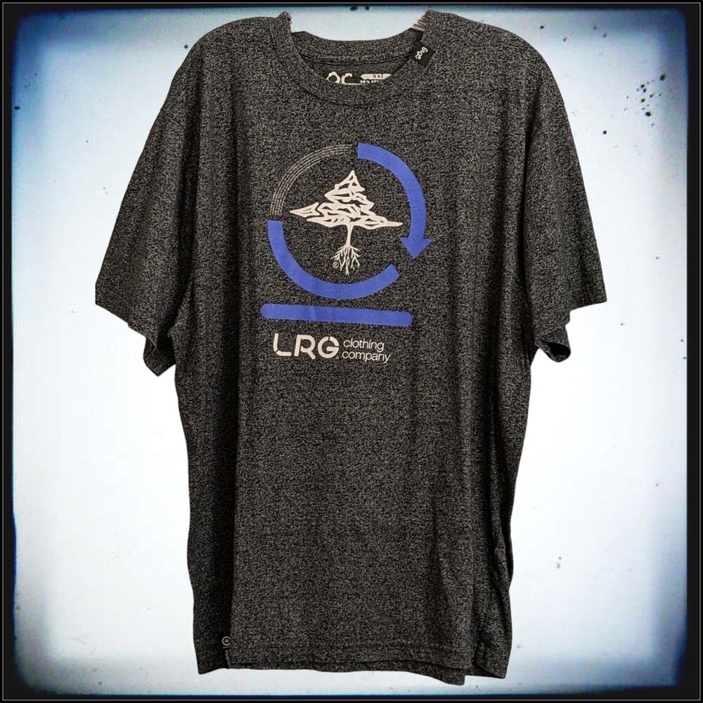 LRG Lifted Research Group Clothing Company Tree T-Shirt Charcoal Gray Men's 2X